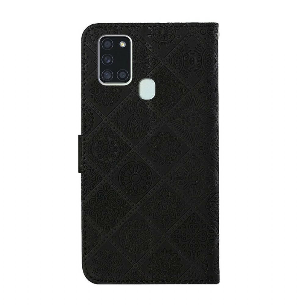 Folio-hoesje voor Samsung Galaxy A21s Tapijtpatroon