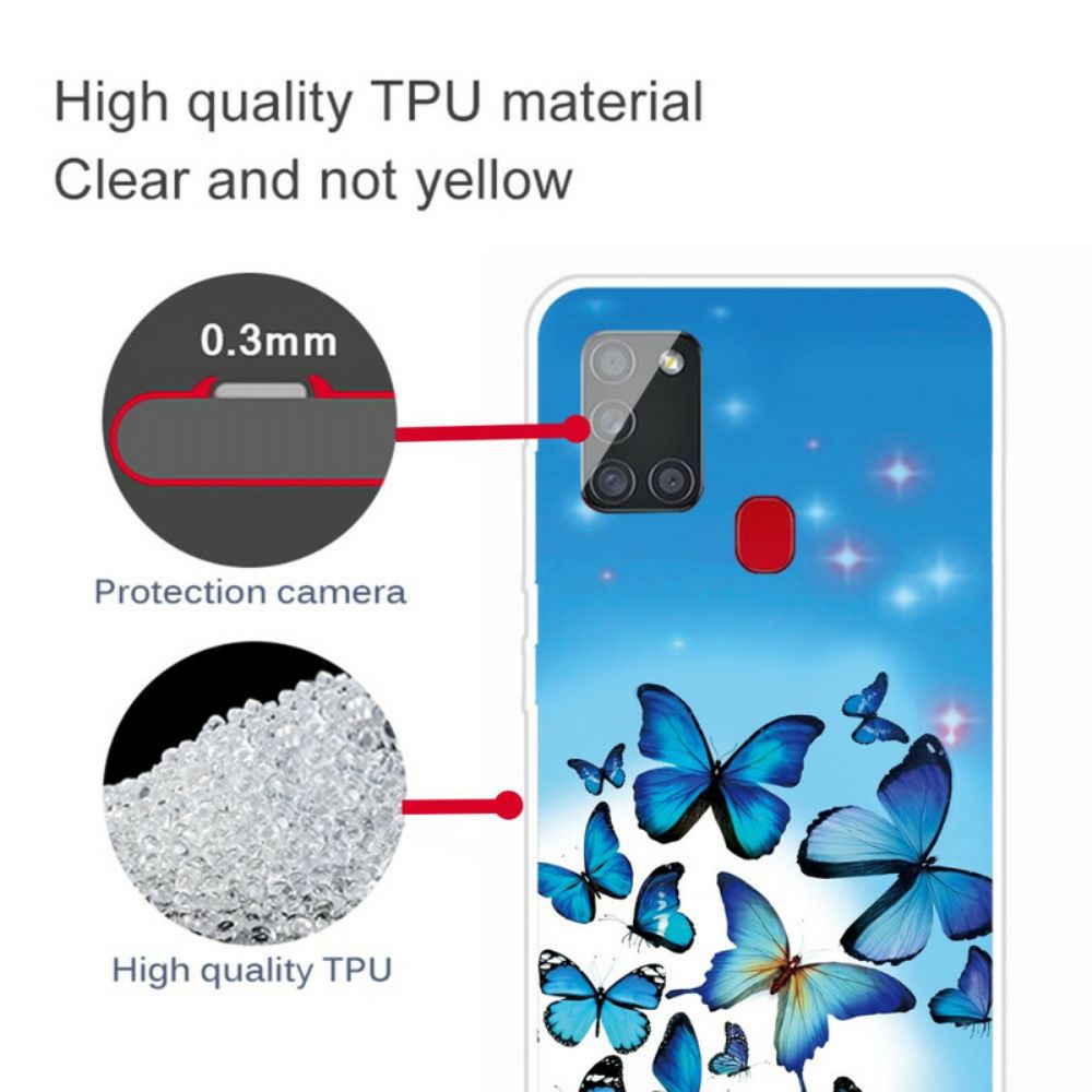 Hoesje voor Samsung Galaxy A21s Vlinders Vlinders