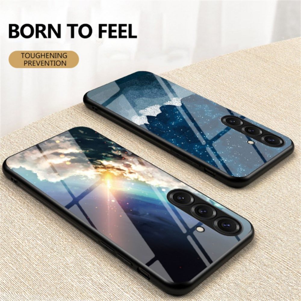Case Hoesje Samsung Galaxy S26 Telefoonhoesje Hemelsblauw Gehard Glas Met Sterren