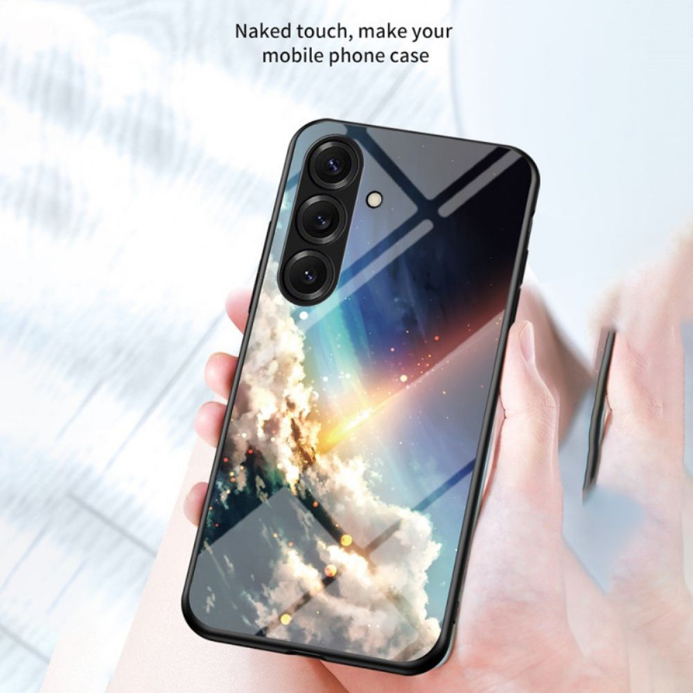 Case Hoesje Samsung Galaxy S26 Telefoonhoesje Hemelsblauw Gehard Glas Met Sterren