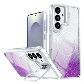 Case Hoesje Samsung Galaxy S26 Telefoonhoesje Magnetisch Met Glittergradiënt En Opvouwbare Standaard