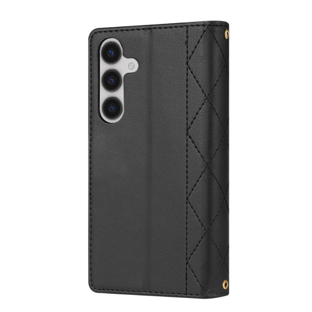 Flip Case Leren Samsung Galaxy S26 Gewatteerd Met Verstelbare Schouderband