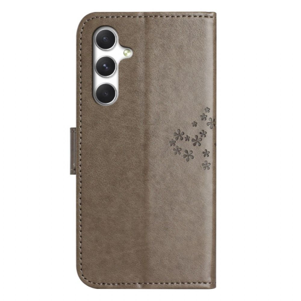Flip Case Leren Samsung Galaxy S26 Uil En Boom Ontwerp