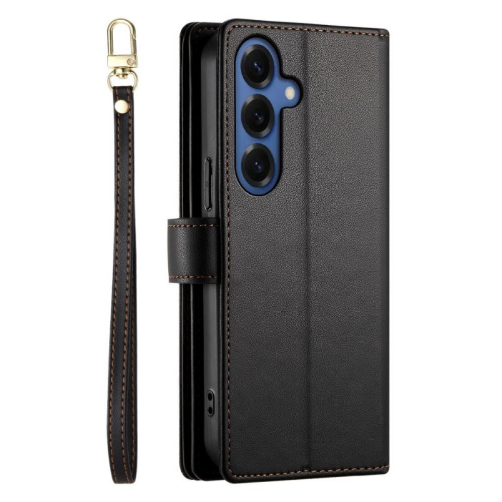 Flip Case Leren Samsung Galaxy S26 Vak Met Rits En Schouderbanden