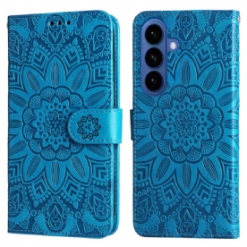 Flip Case Leren Samsung Galaxy S26 Zonnebloempatroon