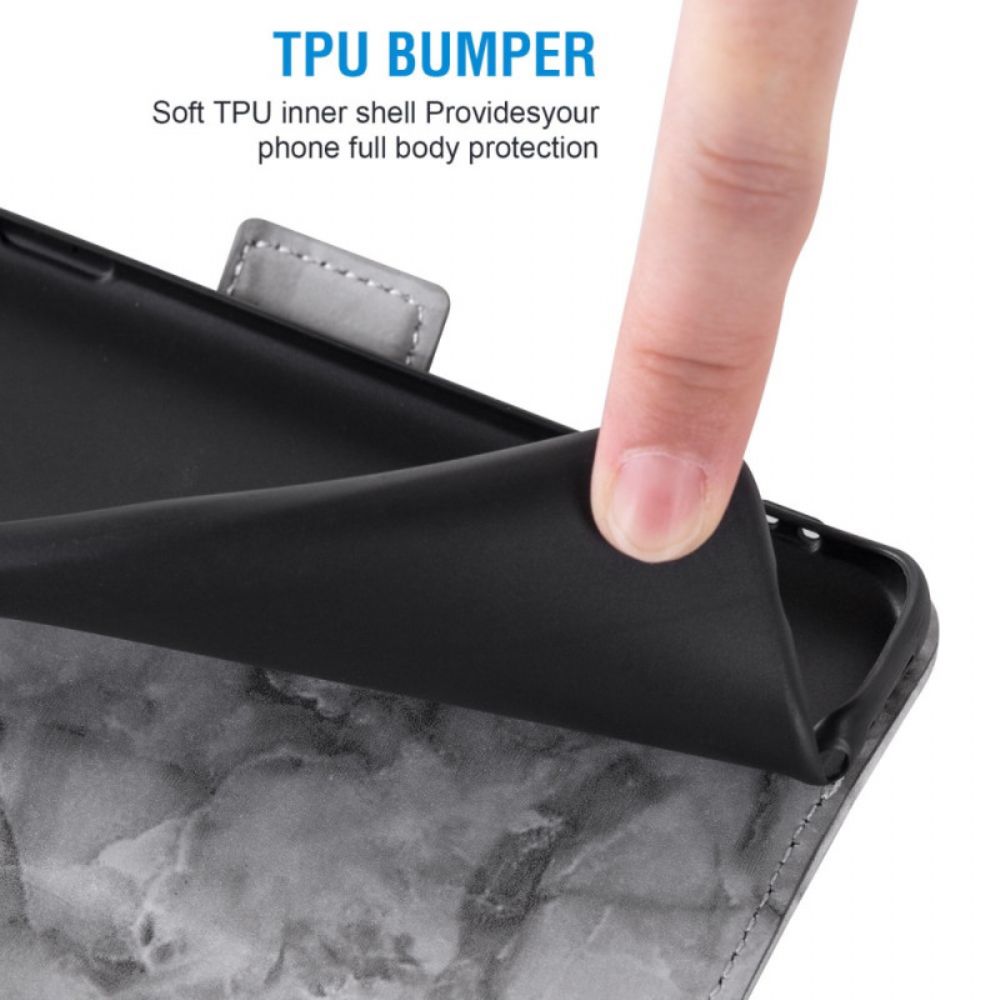 Folio-hoesje Samsung Galaxy S26 Telefoonhoesje Marmerpatroon En Dubbele Sluiting