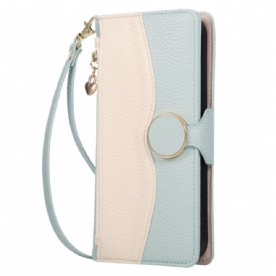 Folio-hoesje Samsung Galaxy S26 Telefoonhoesje Tweekleurige Portemonnee Met Ritssluiting