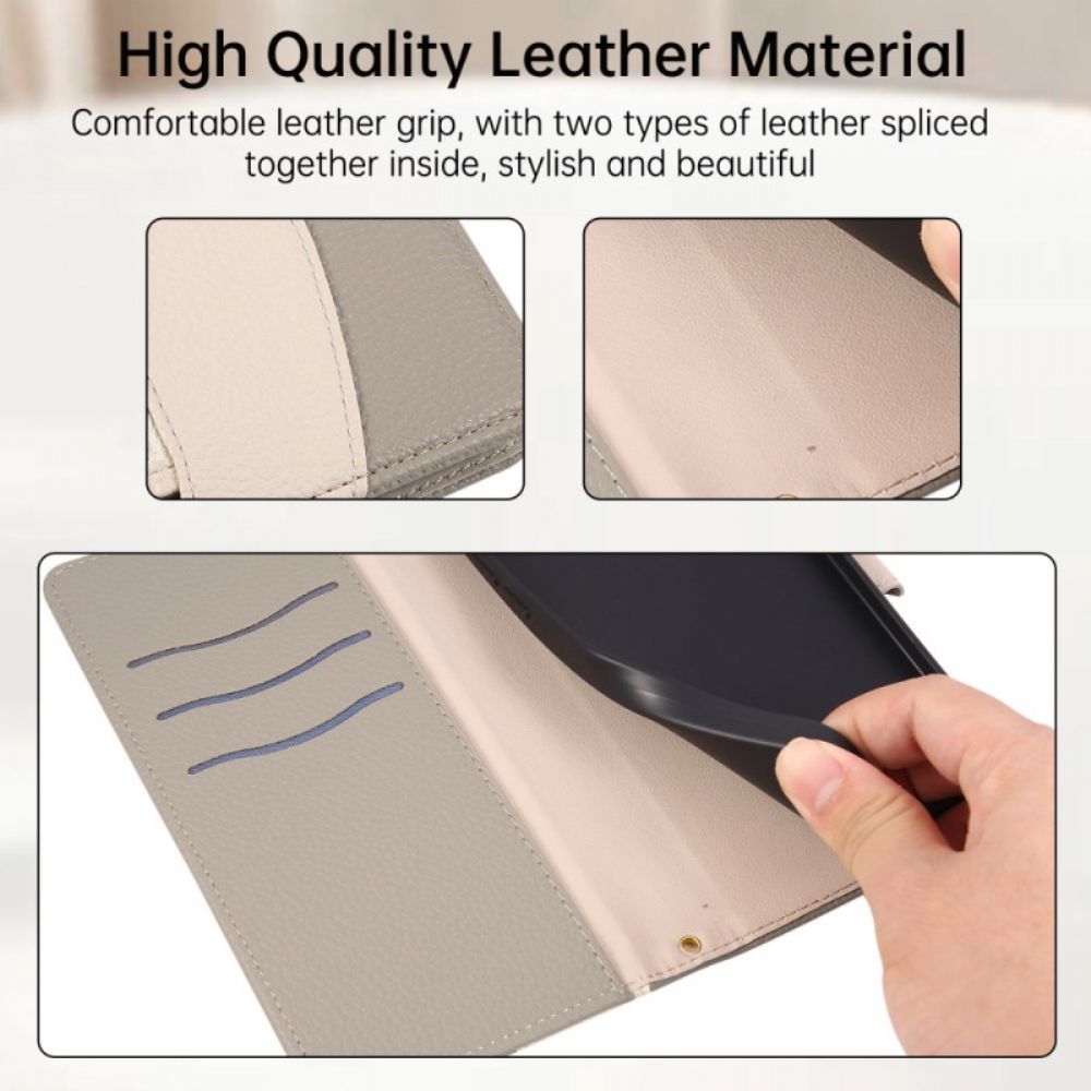 Folio-hoesje Samsung Galaxy S26 Telefoonhoesje Tweekleurige Portemonnee Met Ritssluiting