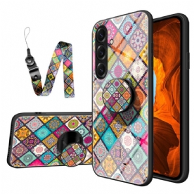 Hoesje Samsung Galaxy S26 Patchwork Standaard En Riem