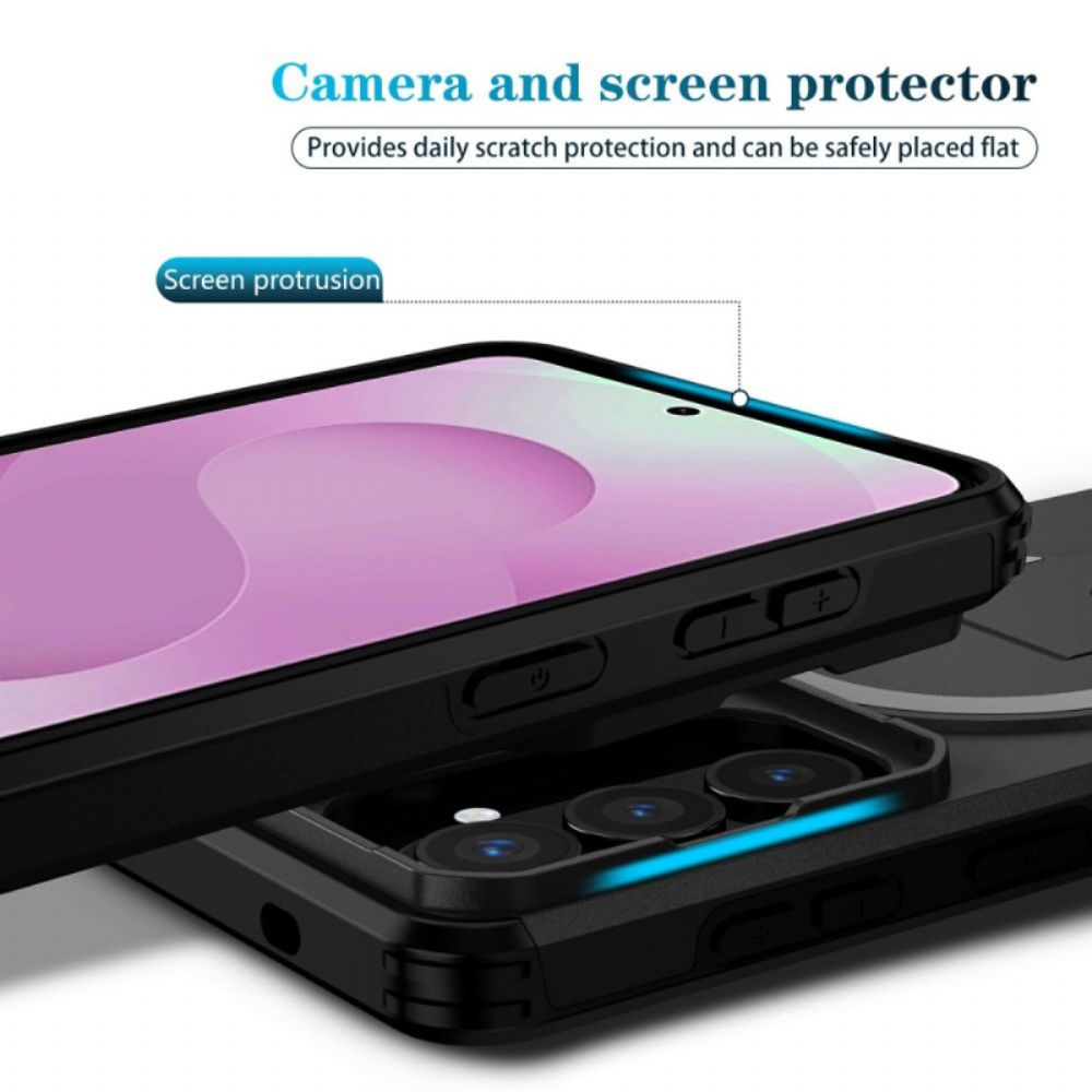 Hoesje Samsung Galaxy S26 Schuifbare Magnetische Standaard En Cameracover Bescherming Hoesje