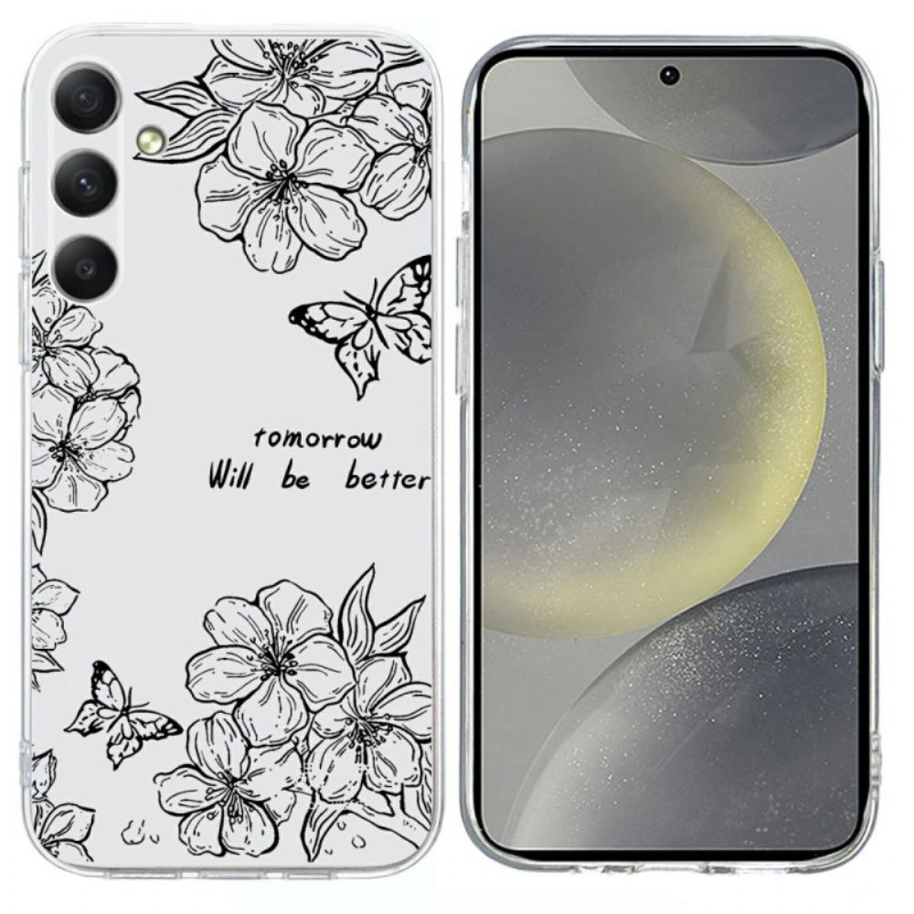 Hoesje Samsung Galaxy S26 Zwart Bloemenpatroon