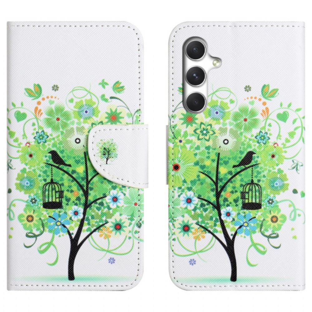 Leren Hoesje Samsung Galaxy S26 Groene Boom