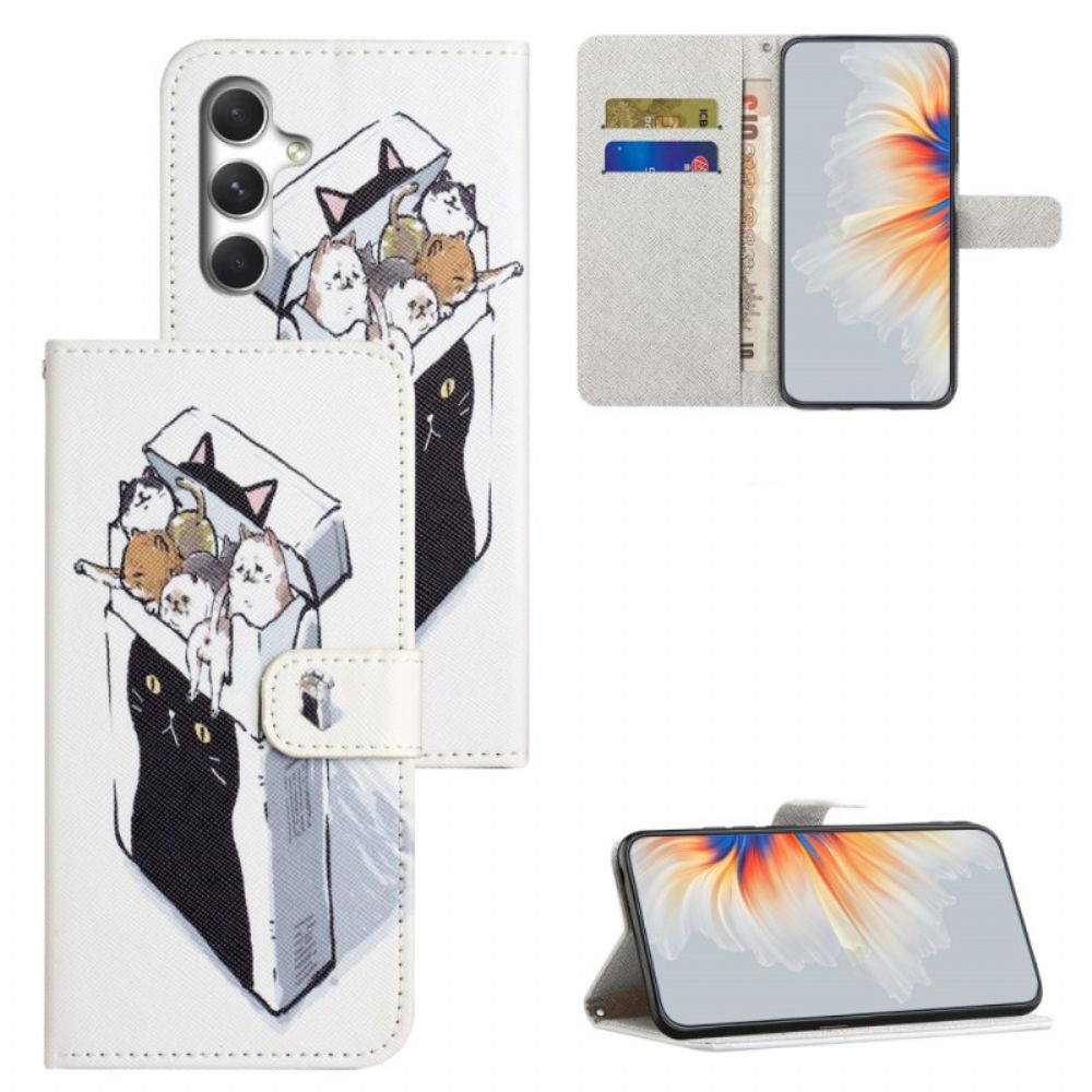 Leren Hoesje Samsung Galaxy S26 Katten In Een Doos