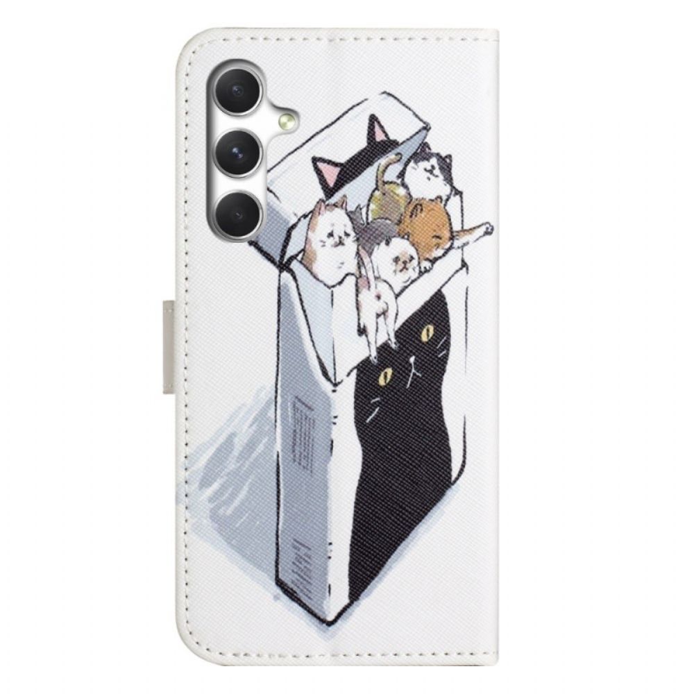 Leren Hoesje Samsung Galaxy S26 Katten In Een Doos