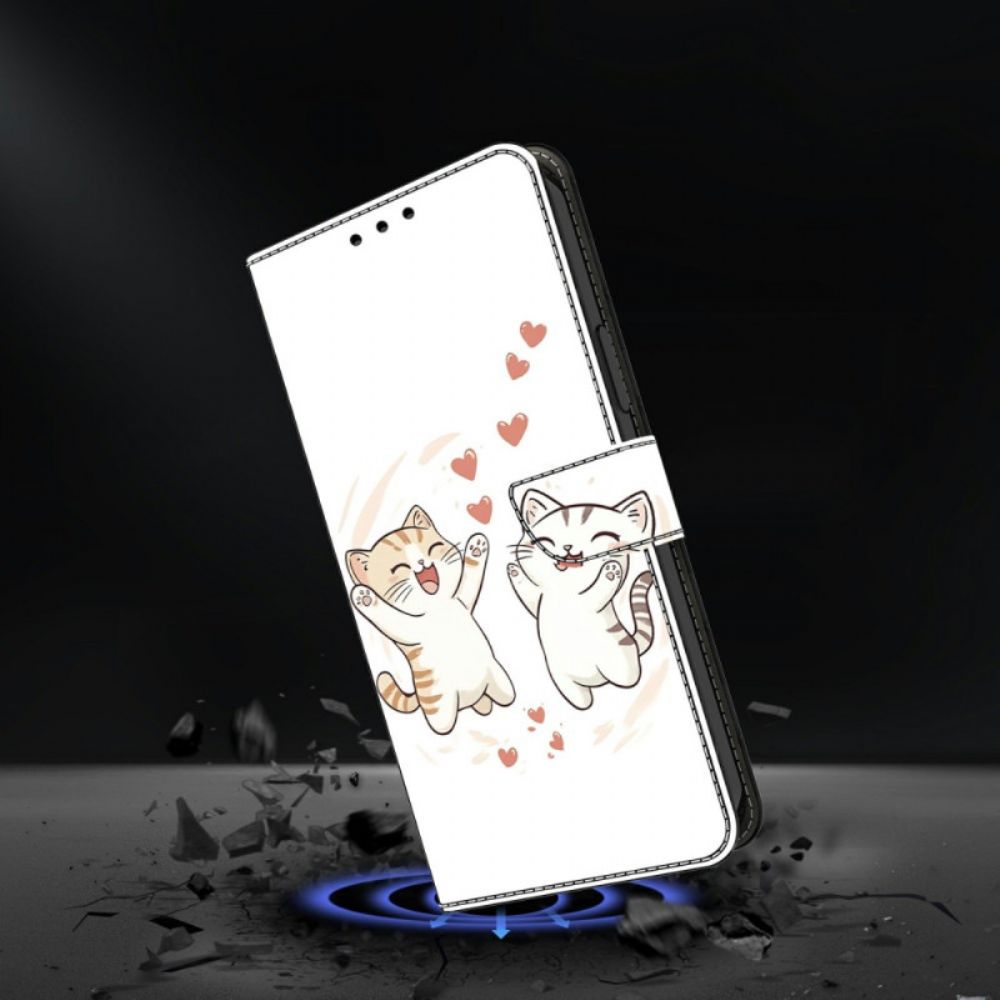 Leren Hoesje Samsung Galaxy S26 Liefde Voor Katten