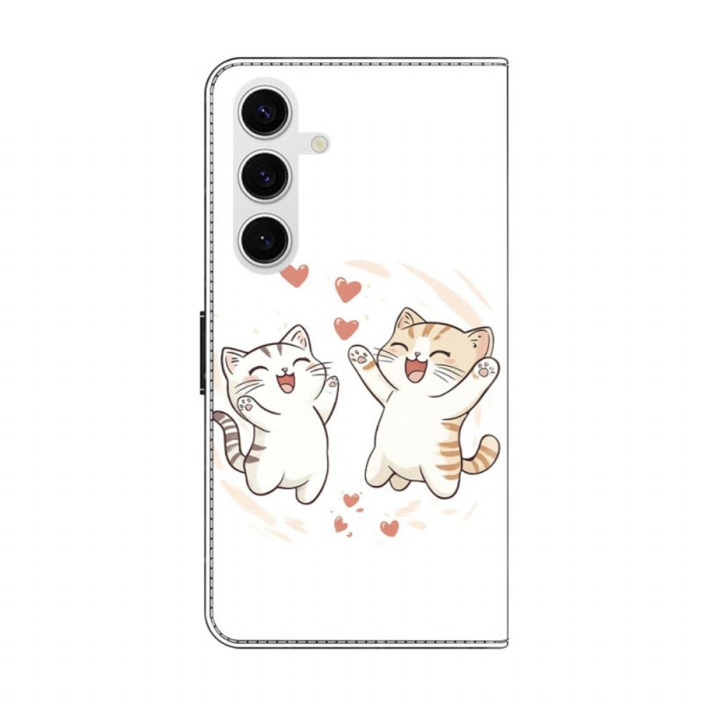 Leren Hoesje Samsung Galaxy S26 Liefde Voor Katten