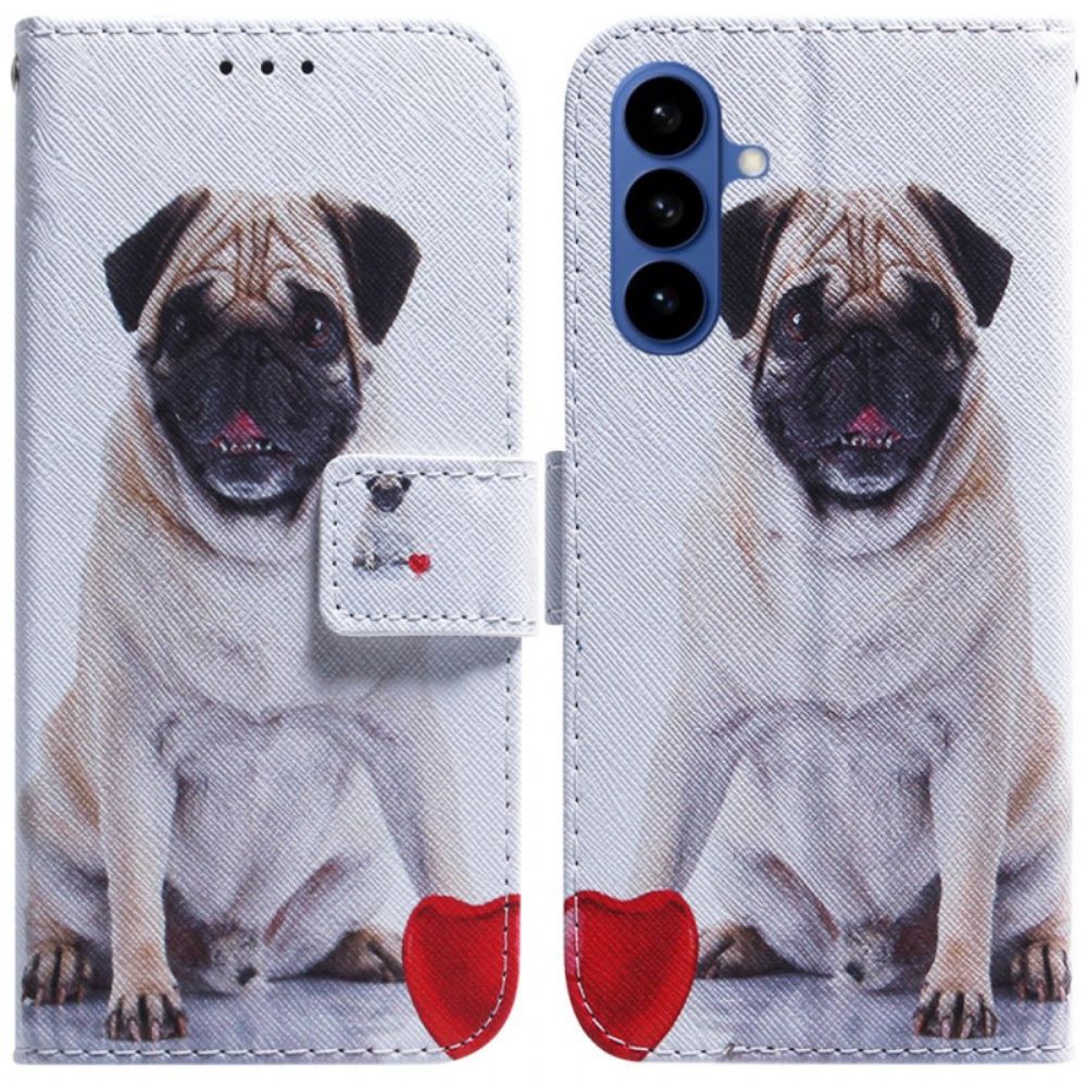 Leren Hoesje Samsung Galaxy S26 Mopshond Bescherming Hoesje