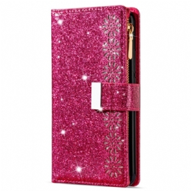 Leren Hoesje Samsung Galaxy S26 Portemonnee Met Pailletten Bescherming Hoesje