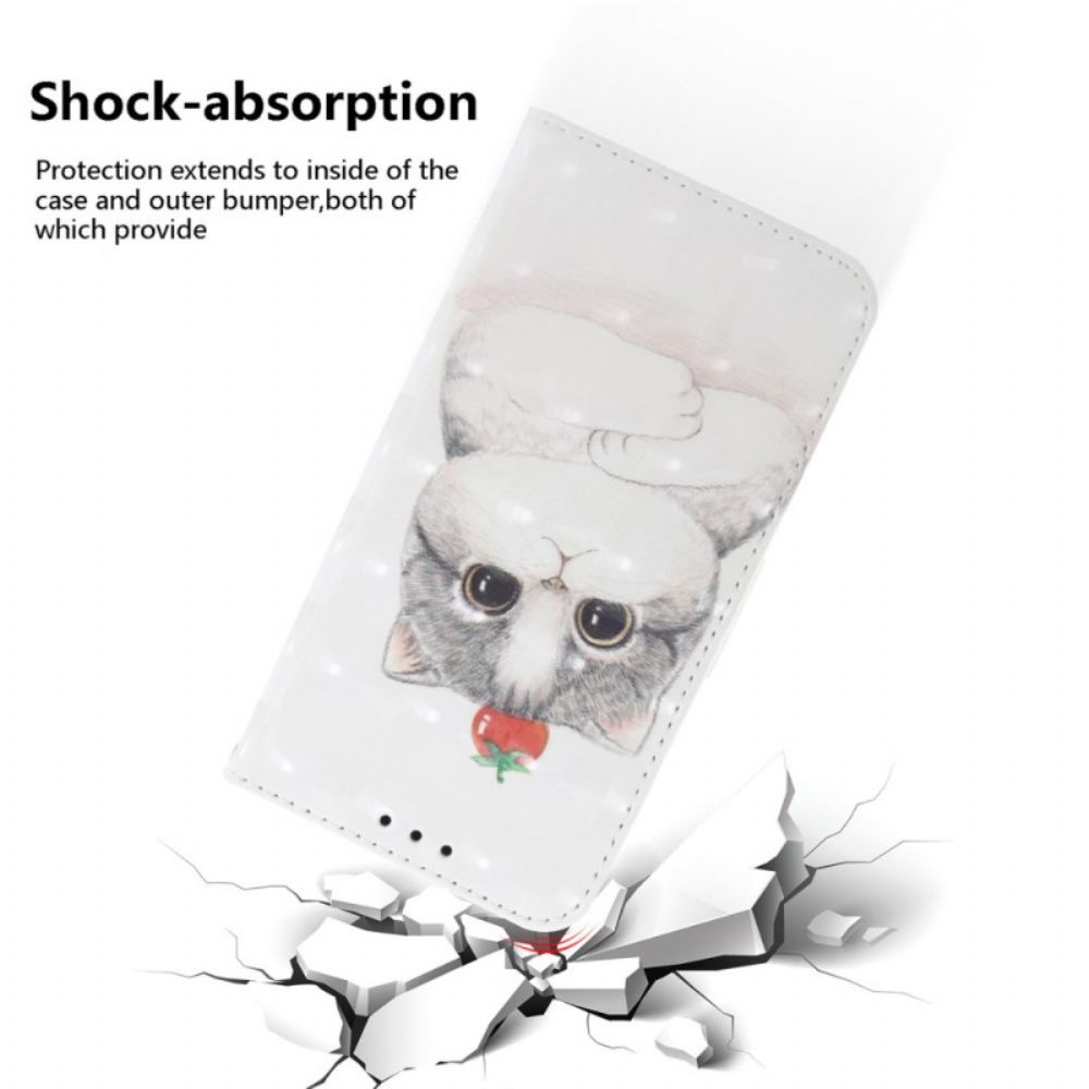 Leren Hoesje Samsung Galaxy S26 Sleutelkoord Met Schattige Kat Bescherming Hoesje