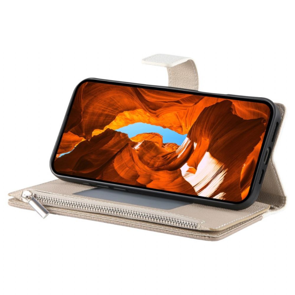 Leren Hoesje Samsung Galaxy S26 Tweekleurige Portemonnee Met Bandjes