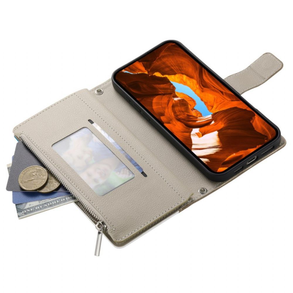 Leren Hoesje Samsung Galaxy S26 Tweekleurige Portemonnee Met Bandjes