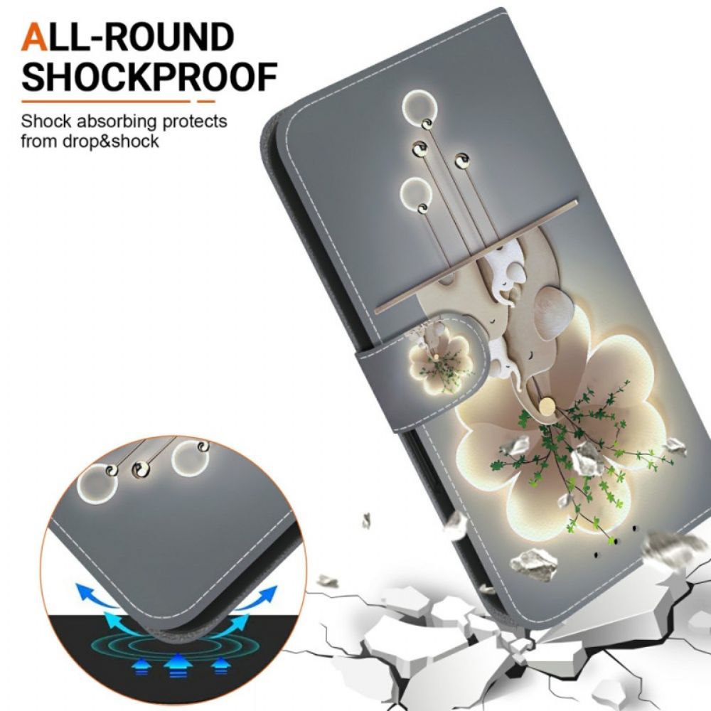 Leren Hoesje Voor Samsung Galaxy S26 Drie Olifanten