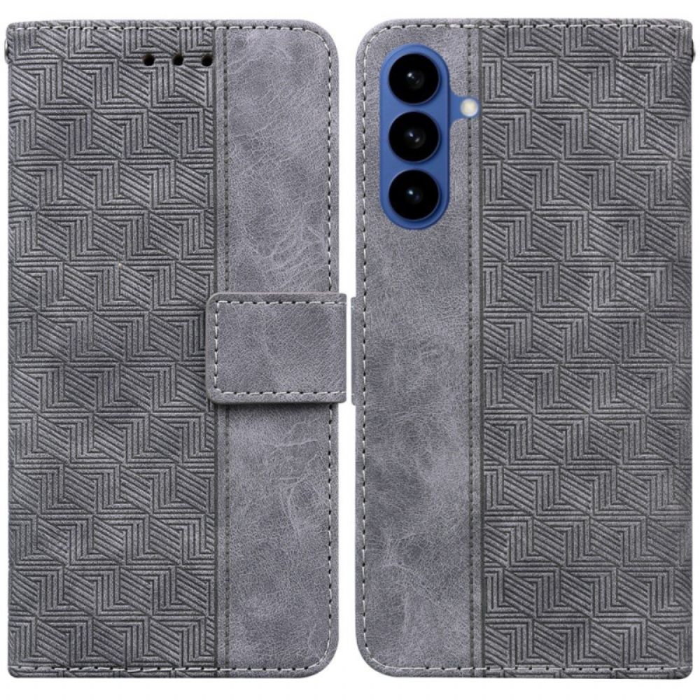 Leren Hoesje Voor Samsung Galaxy S26 Geweven Patroon