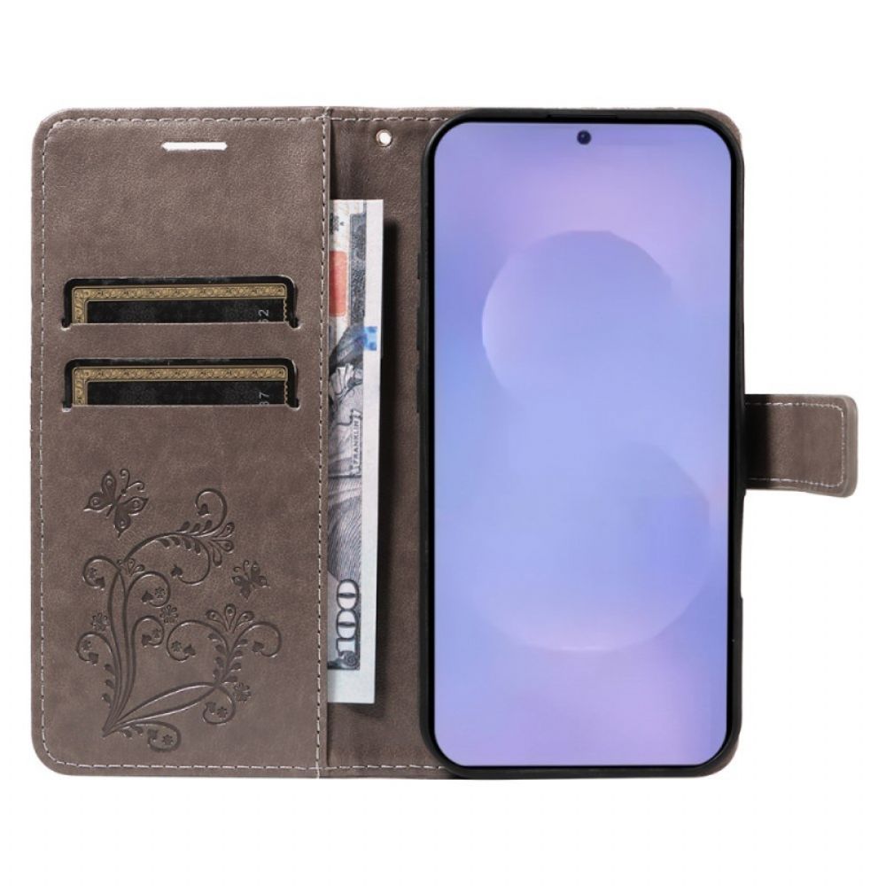 Leren Hoesje Voor Samsung Galaxy S26 Gigantische Vlinders