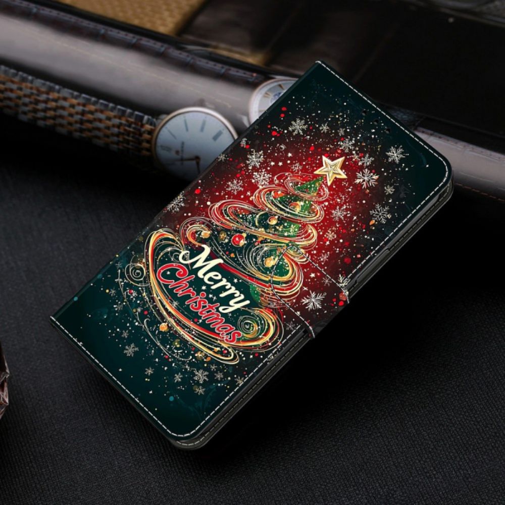 Leren Hoesje Voor Samsung Galaxy S26 Kerstboom