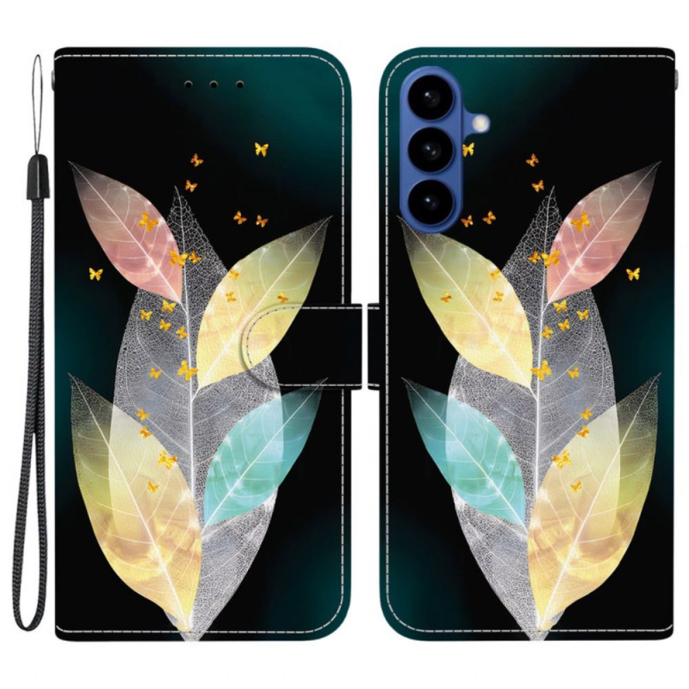 Leren Hoesje Voor Samsung Galaxy S26 Kleurrijk Bladeren