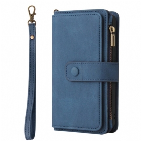 Leren Hoesje Voor Samsung Galaxy S26 Portemonnee Met 15 Kaartsleuven En Bandje