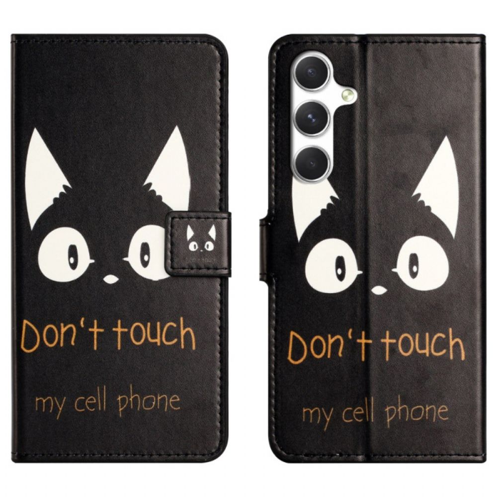 Leren Hoesje Voor Samsung Galaxy S26 Raak Mijn Mobiele Telefoon Niet Aan