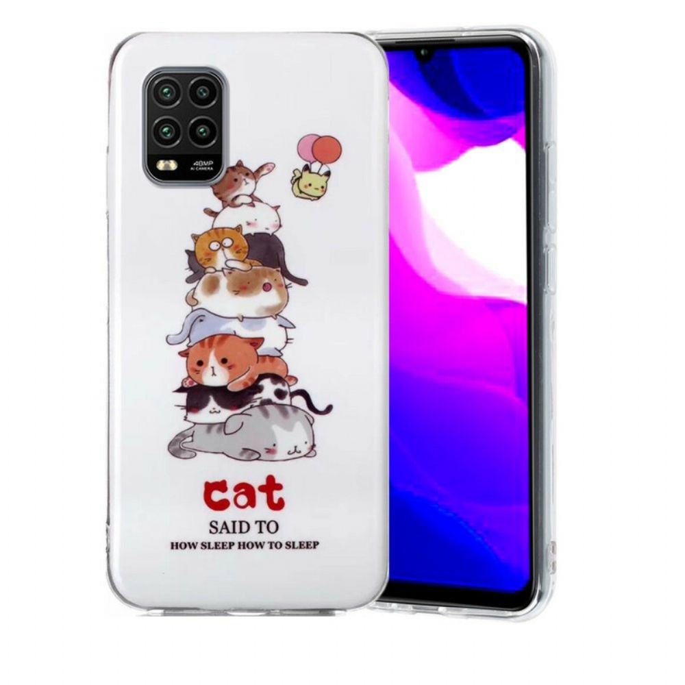 Hoesje voor Xiaomi Mi 10 Lite Fluorescerende Katten