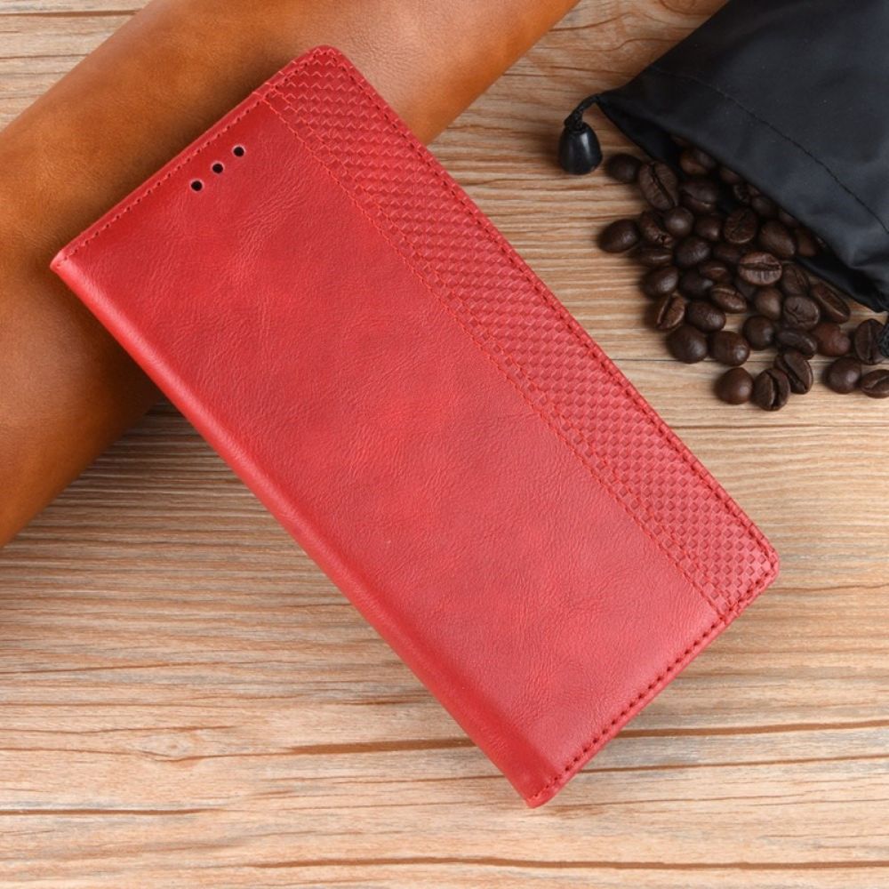 Bescherming Hoesje voor iPhone 14 Plus Folio-hoesje Vintage Gestileerd Leereffect