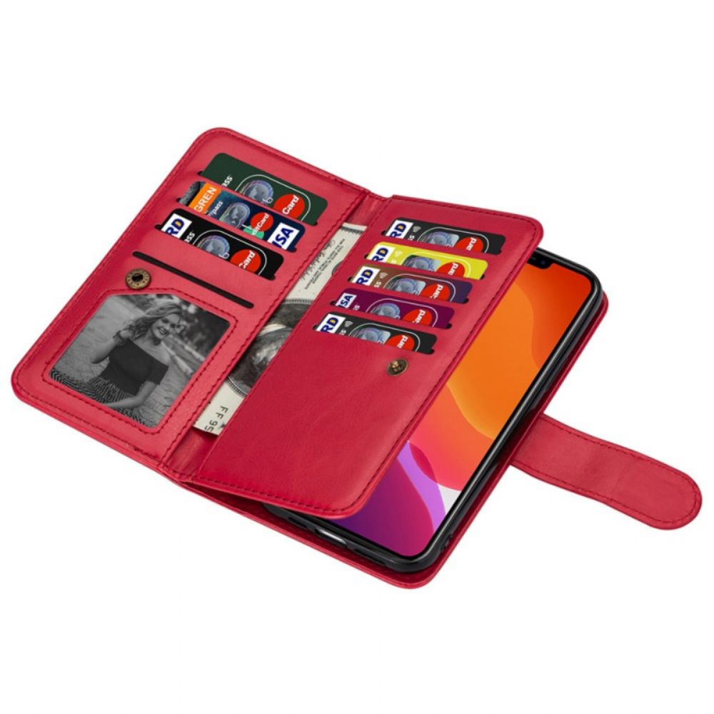 Hoesje Folio-hoesje voor iPhone 14 Plus Afneembare 9-kaarthouder