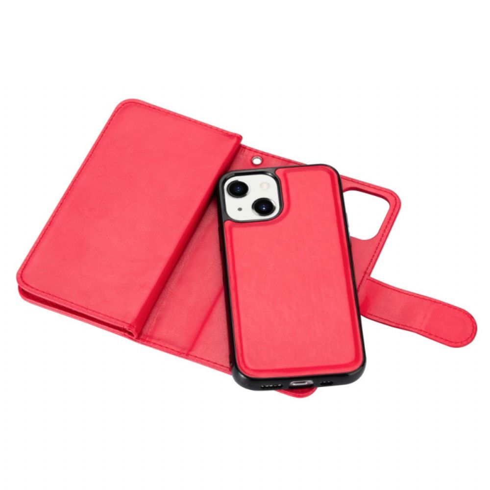 Hoesje Folio-hoesje voor iPhone 14 Plus Afneembare 9-kaarthouder