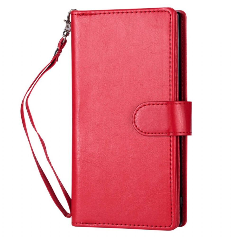 Hoesje Folio-hoesje voor iPhone 14 Plus Afneembare 9-kaarthouder