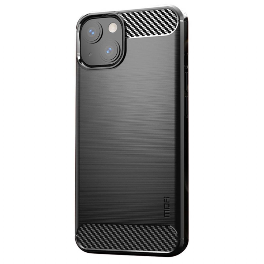 Hoesje voor iPhone 14 Plus Mofi Geborstelde Koolstofvezel