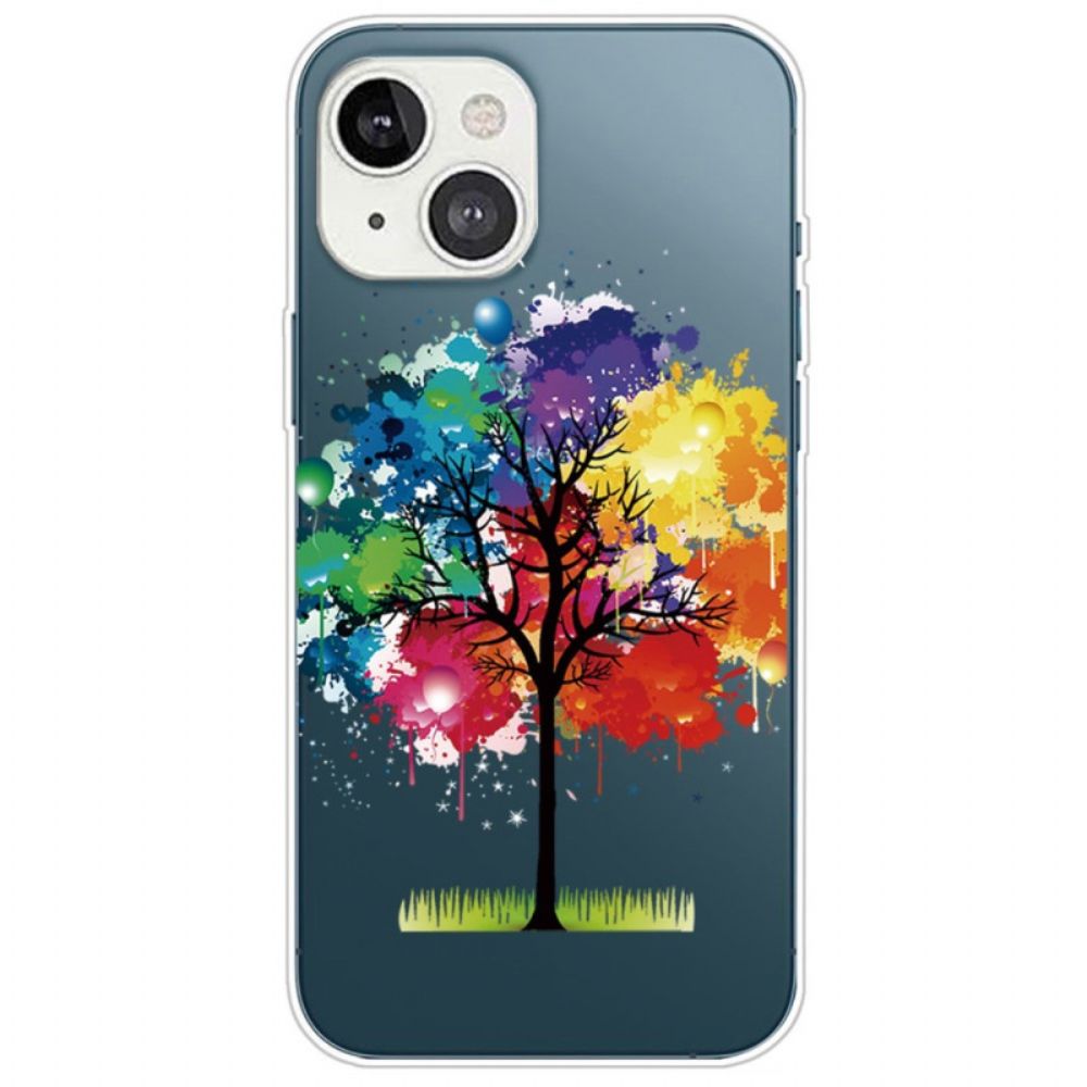 Hoesje voor iPhone 14 Plus Transparante Waterverfboom