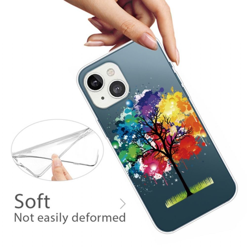 Hoesje voor iPhone 14 Plus Transparante Waterverfboom