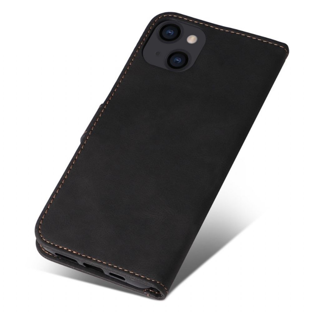Leren Hoesje voor iPhone 14 Plus Driekleur Met Riem