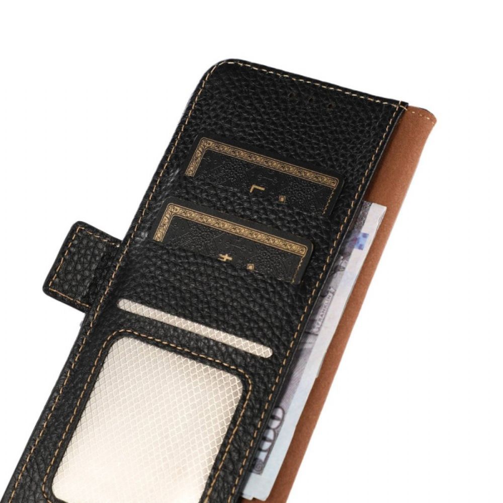 Leren Hoesje voor iPhone 14 Plus Khazneh Rfid Lychee Leer