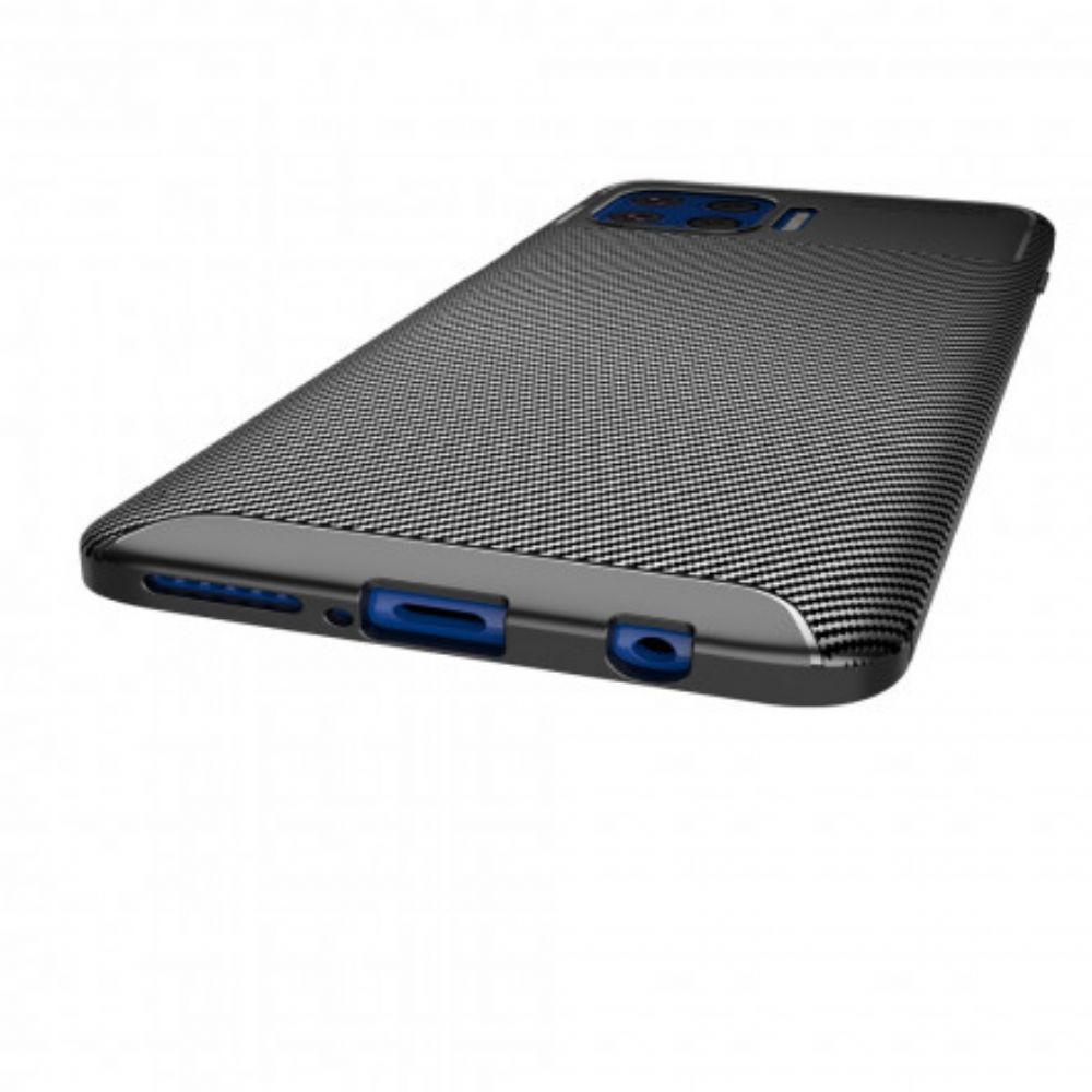 Hoesje voor Moto G 5G Plus Slang Met Koolstofvezelstructuur