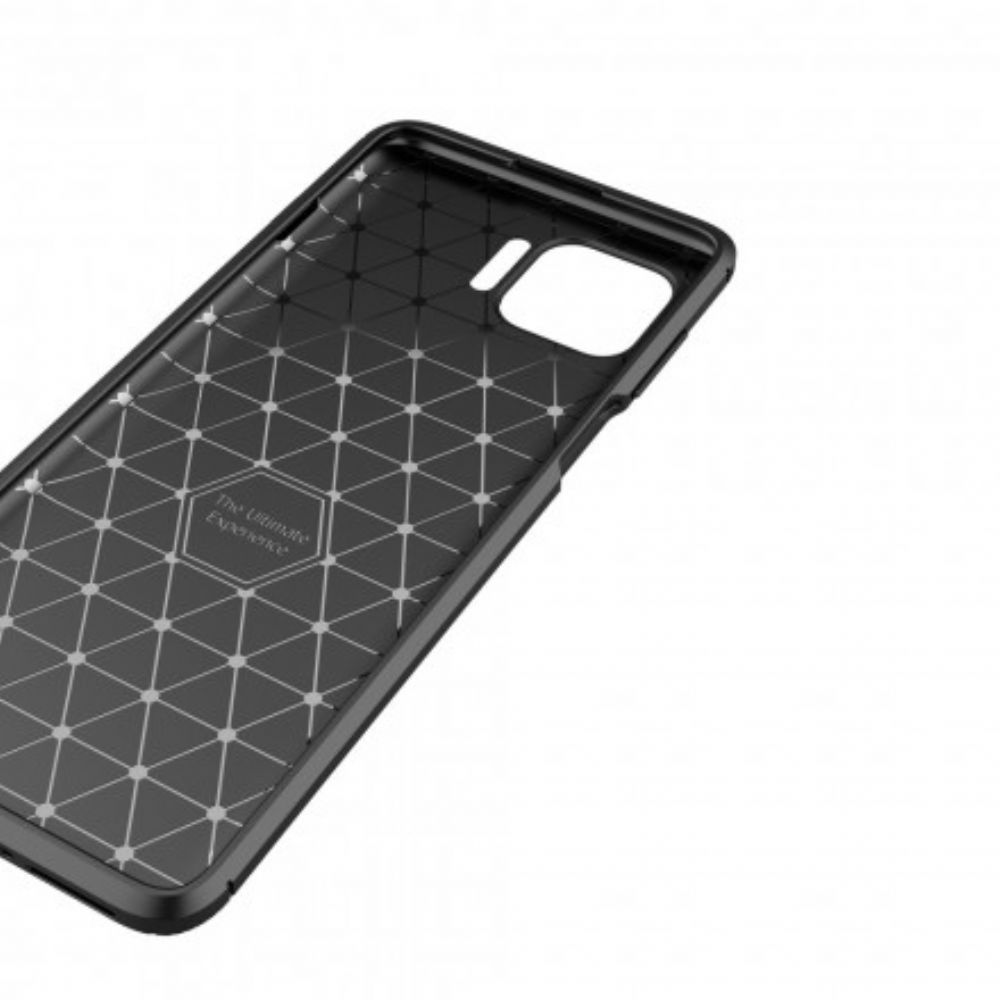 Hoesje voor Moto G 5G Plus Slang Met Koolstofvezelstructuur