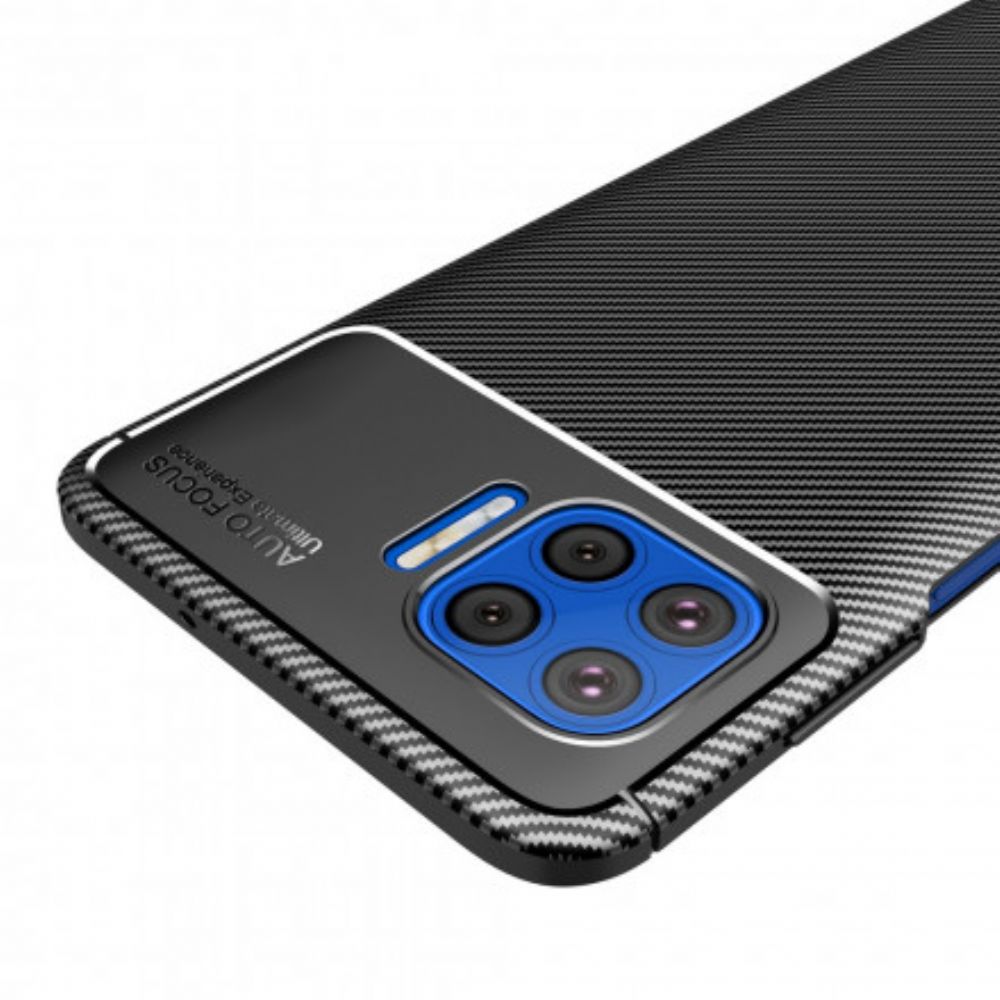 Hoesje voor Moto G 5G Plus Slang Met Koolstofvezelstructuur
