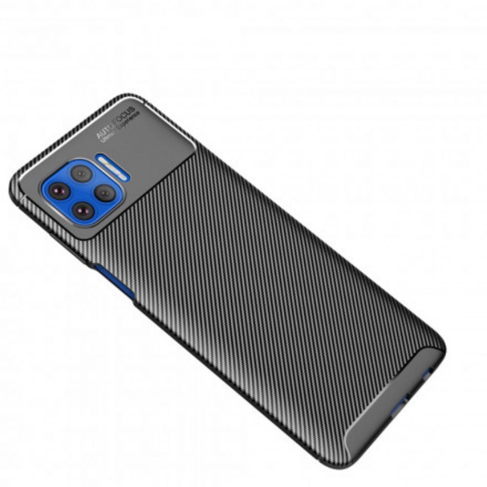 Hoesje voor Moto G 5G Plus Slang Met Koolstofvezelstructuur