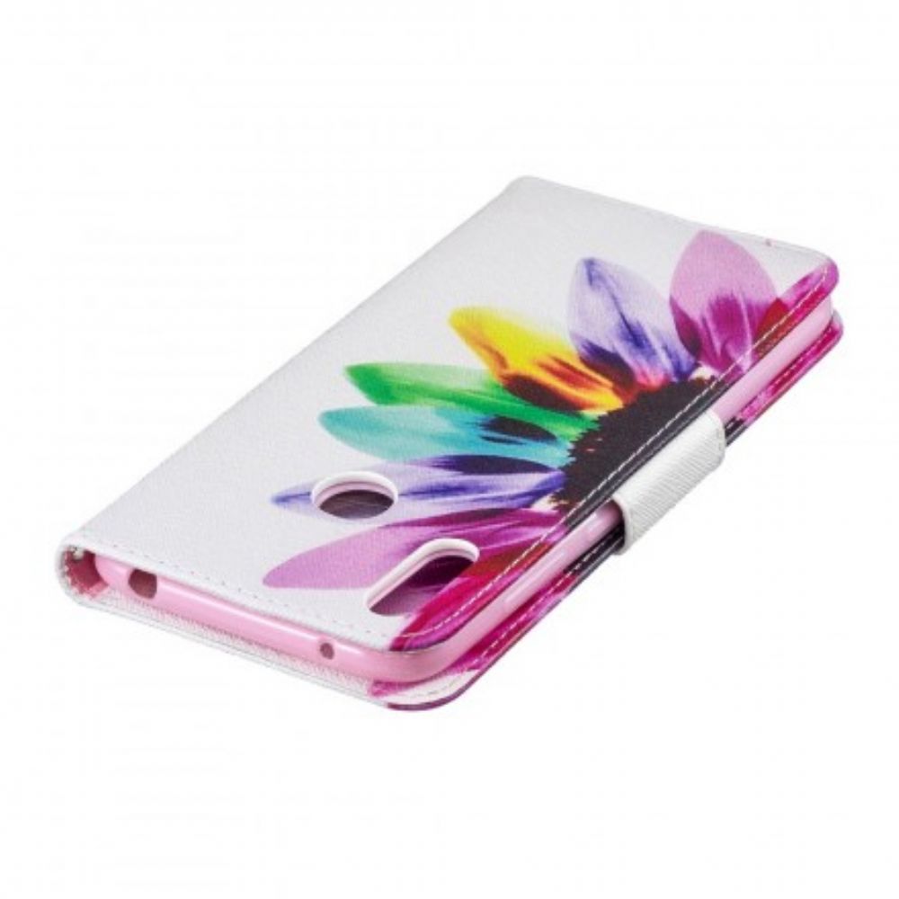 Folio-hoesje voor Huawei Y7 2019 Aquarel Bloem