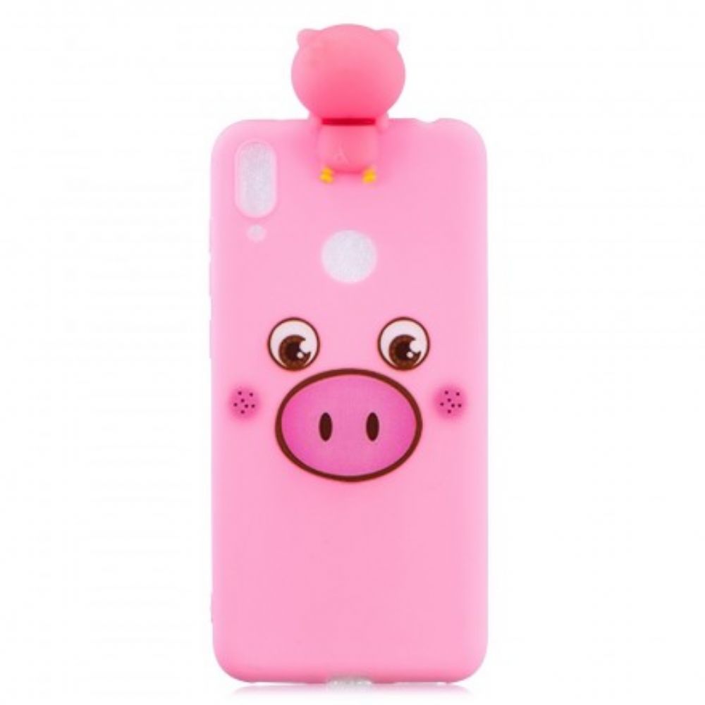 Hoesje voor Huawei Y7 2019 Grappig Varken 3d