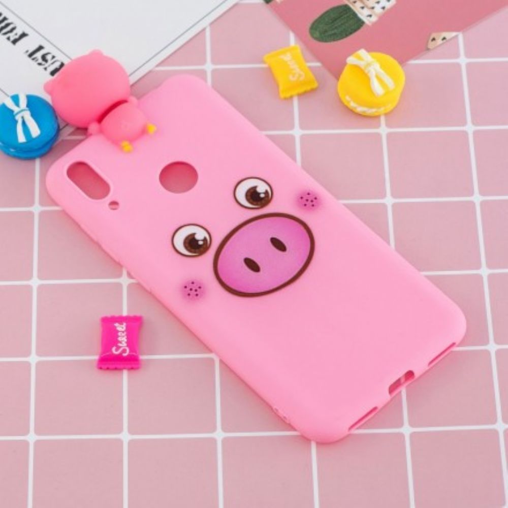 Hoesje voor Huawei Y7 2019 Grappig Varken 3d