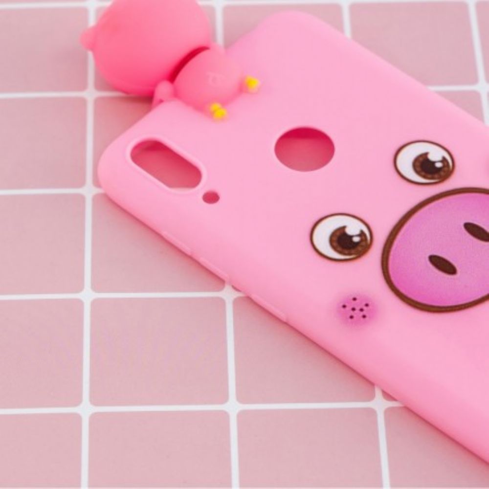 Hoesje voor Huawei Y7 2019 Grappig Varken 3d